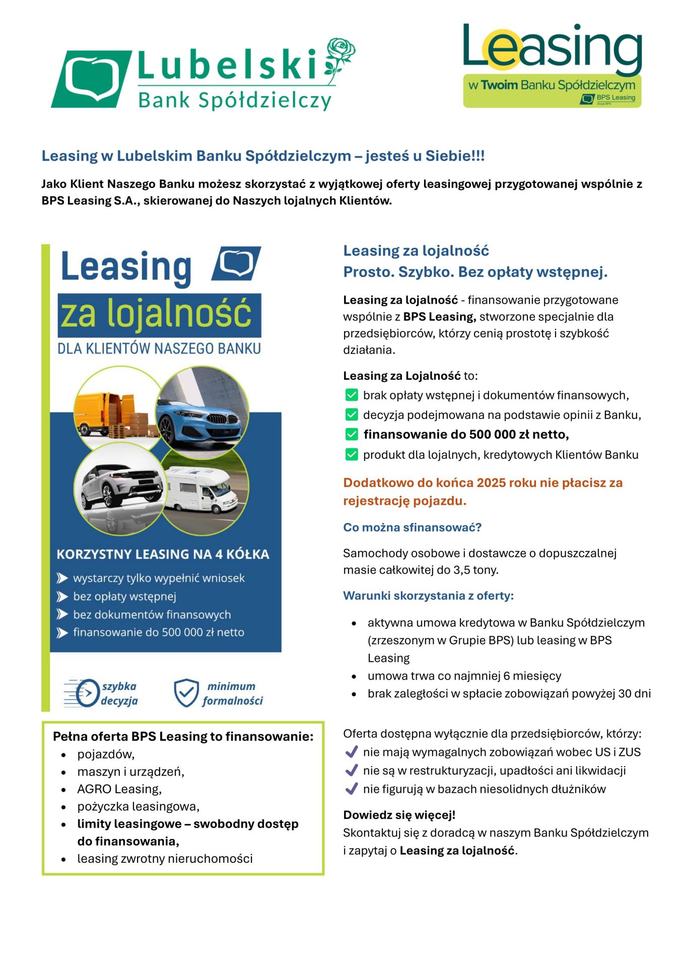 leasing - ulotka